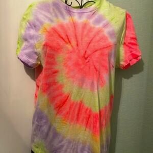 Redone Spiral Tie Dye multi colored tee S